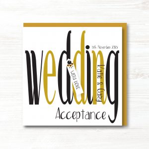 Personalised Handmade Wedding Acceptance Card