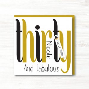 Personalised Handmade Birthday Card, THIRTY, Daughter, Friend, Sister, Niece
