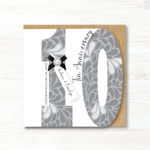 Personalised Handmade Tin/10th Wedding Anniversary Card