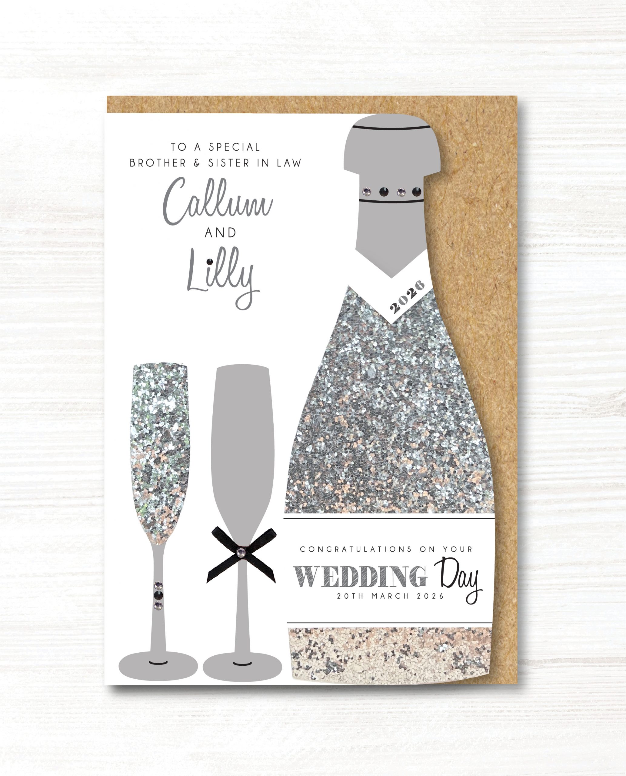 A5 Personalised Handmade Congratulations On Your Wedding Day Card, Any Relation