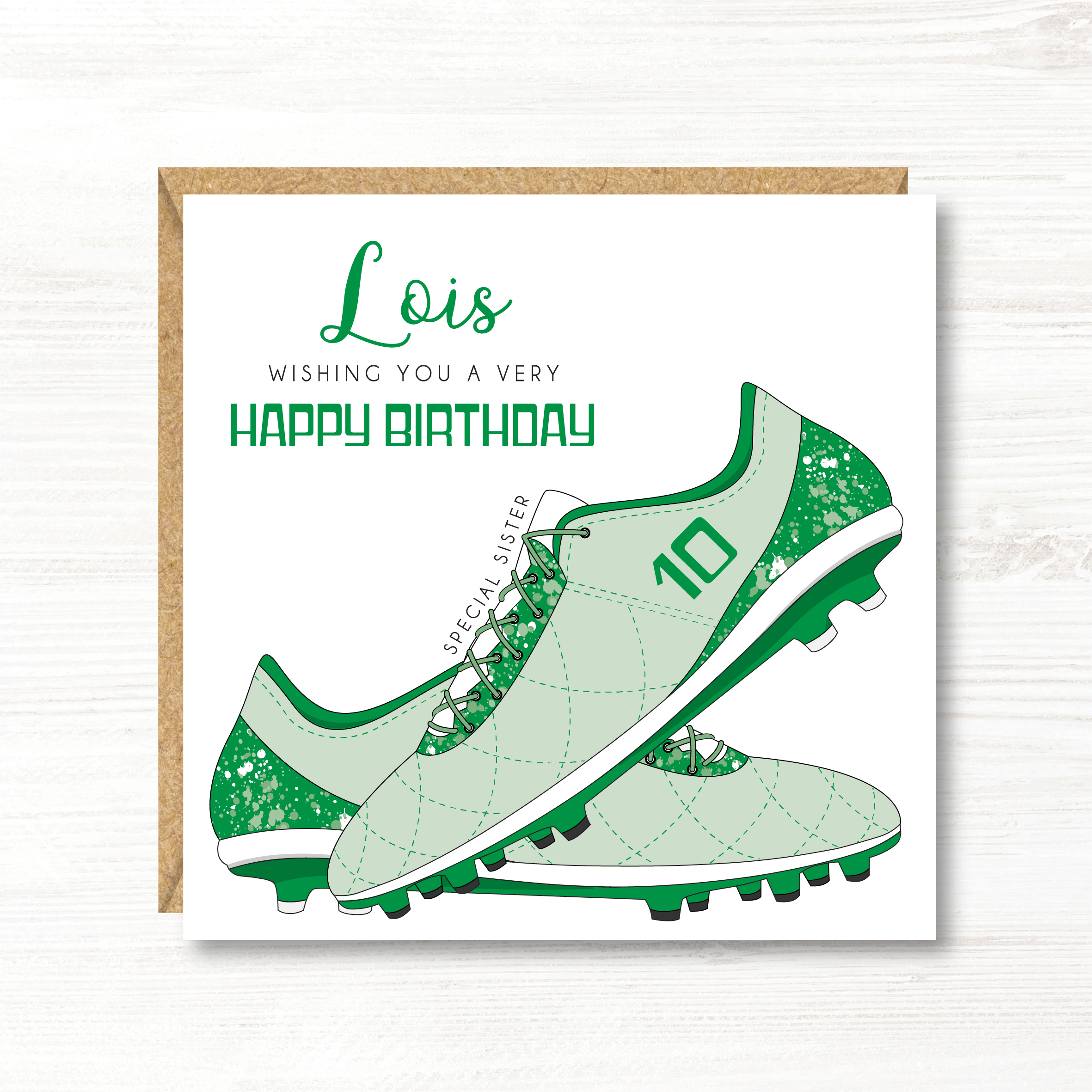 Personalised Football Birthday Card, Any Age, Any Relation