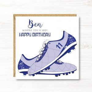 Personalised Football Birthday Card, Any Age, Any Relation