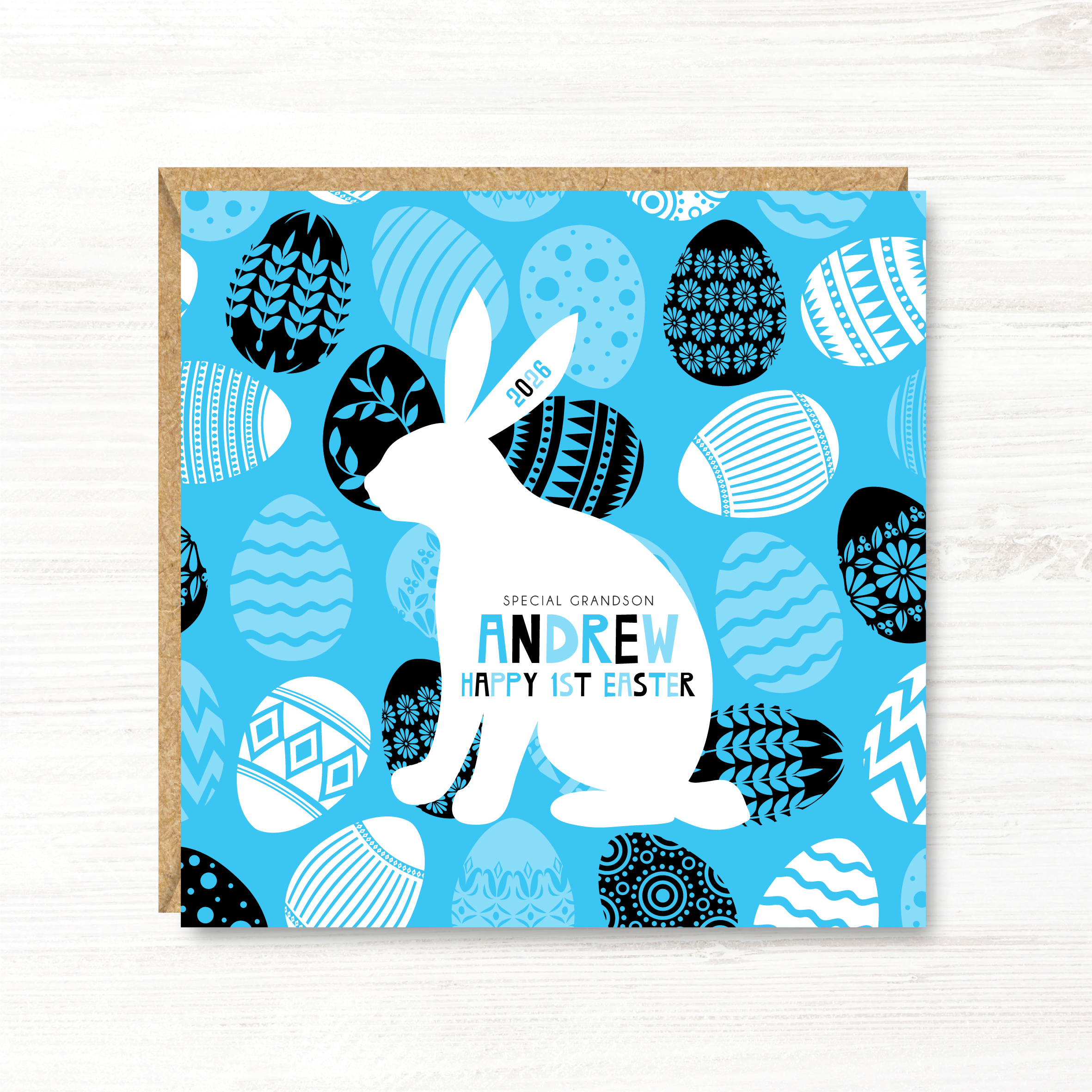 Personalised Boy Easter Card/First 1st Easter Card, Son, Grandson, Nephew, Great Grandson, Godson, Brother, Friend