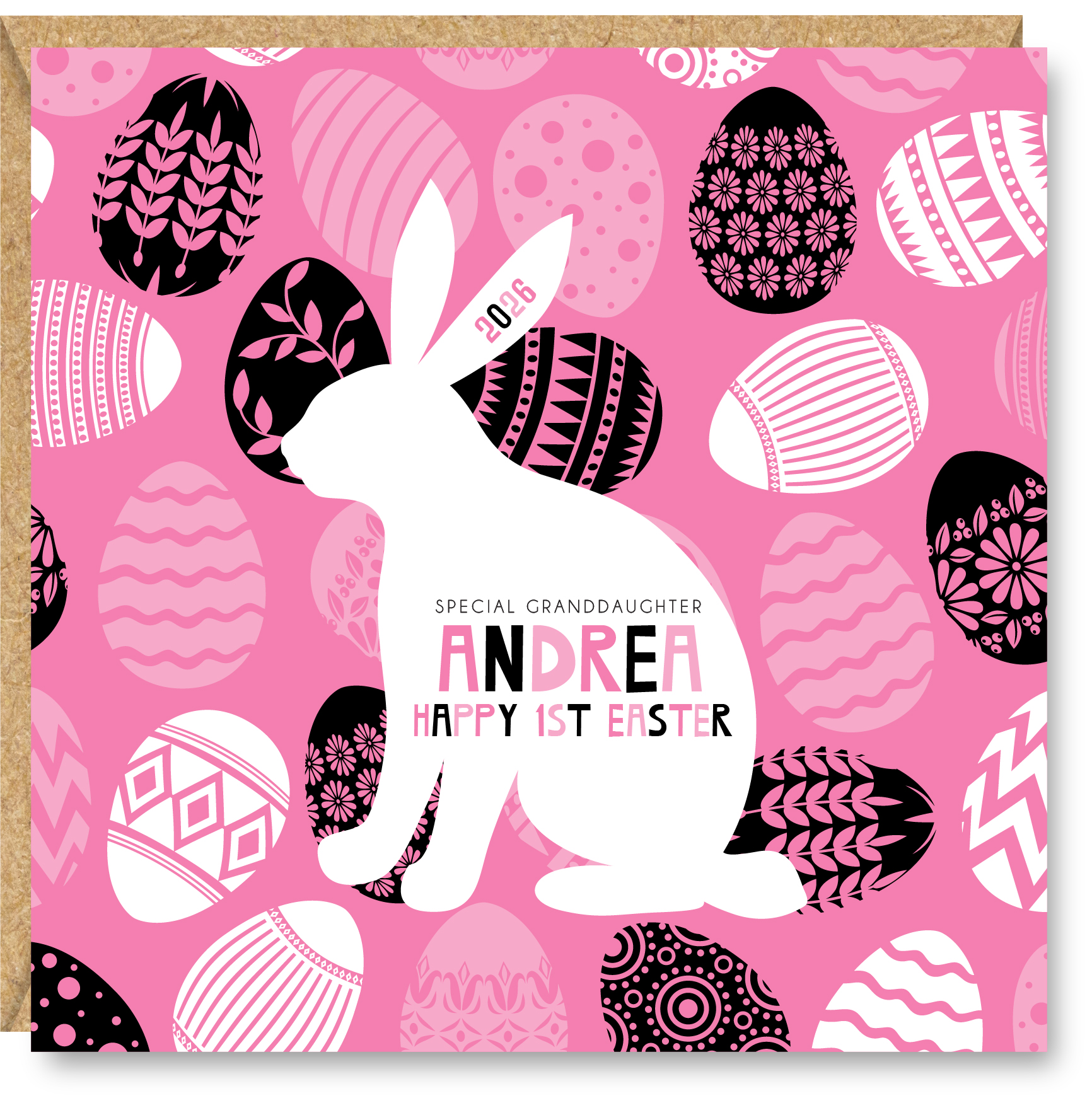 Personalised Girl Easter Card/First 1st Easter Card, Daughter, Niece, Granddaughter, Sister, Goddaughter - Image 2