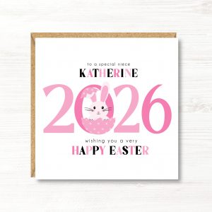 Personalised Girl Easter Card/First 1st Easter Card, Daughter, Niece, Granddaughter, Sister, Goddaughter