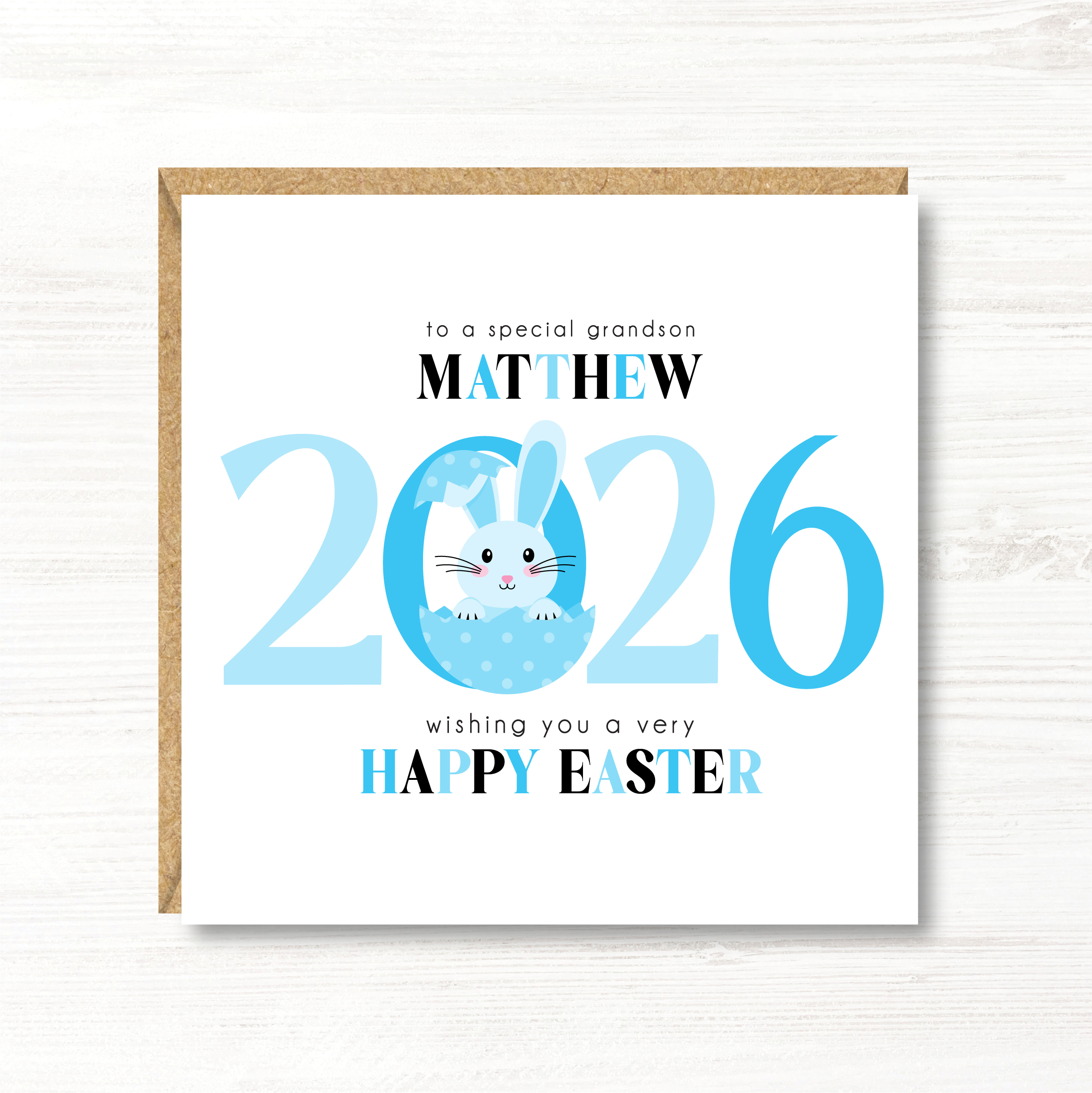 Personalised Boy Easter Card/First 1st Easter Card, Son, Grandson, Nephew, Great Grandson, Godson, Brother, Friend
