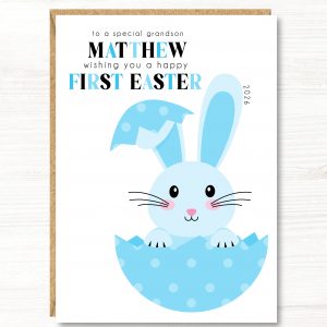 Personalised Boy Easter Card/First 1st Easter Card, A5 size, Son, Grandson, Nephew, Great Grandson, Godson, Brother, Friend