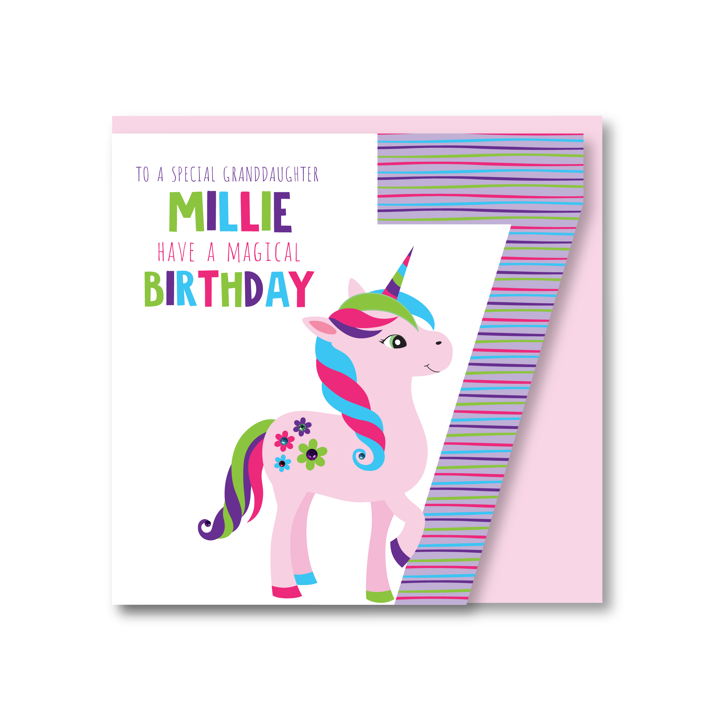 Personalised Handmade Unicorn Girls Birthday Card, 1st, 2nd, 3rd, 4th, 5th, 6th, 7th, 8th, 9th - Image 2