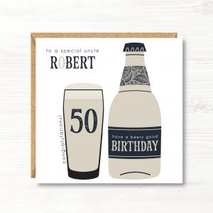 Personalised Beer Birthday Card, Any Age, Any Relation