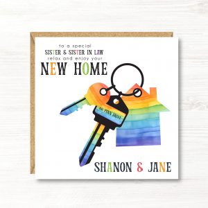 Personalised New Home Card, LGBT, Same Sex, Gay Couple, Lesbian, Gay, Daughter, Son, Niece, Nephew, Granddaughter, Grandson