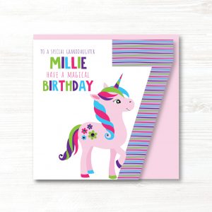 Personalised Handmade Unicorn Girls Birthday Card, 1st, 2nd, 3rd, 4th, 5th, 6th, 7th, 8th, 9th
