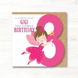 Personalised Handmade Girl Fairy Birthday Card, 1st ,2nd ,3rd, 4th, 5th, 6th, 7th, 8th, 9th
