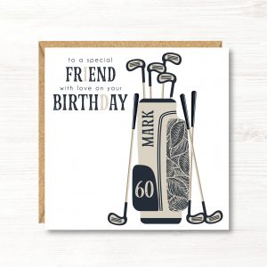 Personalised Golf Birthday Card, Any Age, Any Relation
