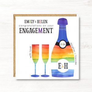Personalised LGBT Engagement Card, Gay Couple, Lesbian, Gay, Engagement, Daughter, Niece, Granddaughter, Friends, Son, Grandson