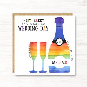 Personalised LGBT wedding card, Gay wedding, Mr & Mr, Gay Couple, Gay Wedding, Son, Nephew, Grandson, Godson, Friends