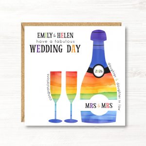 Personalised LGBT wedding card, Gay wedding, Mrs & Mrs, Gay Couple, Lesbian Wedding, Daughter, Niece, Granddaughter, Friends