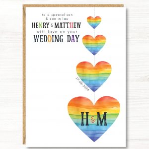 A5 Large Personalised LGBT wedding card, Gay wedding, Mr & Mr, Gay Couple, Gay Wedding, Son, Nephew, Grandson, Godson, Friends