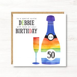 Personalised LGBT Birthday card, Gay, Lesbian, Any Age, Any Relation