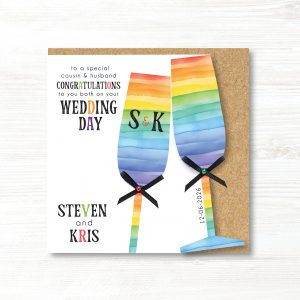 Personalised Handmade LGBT Wedding Card, Gay Couple, Lesbian, Gay, Gift for Daughter, Niece, Granddaughter, Friends, Son, Grandson, Sister