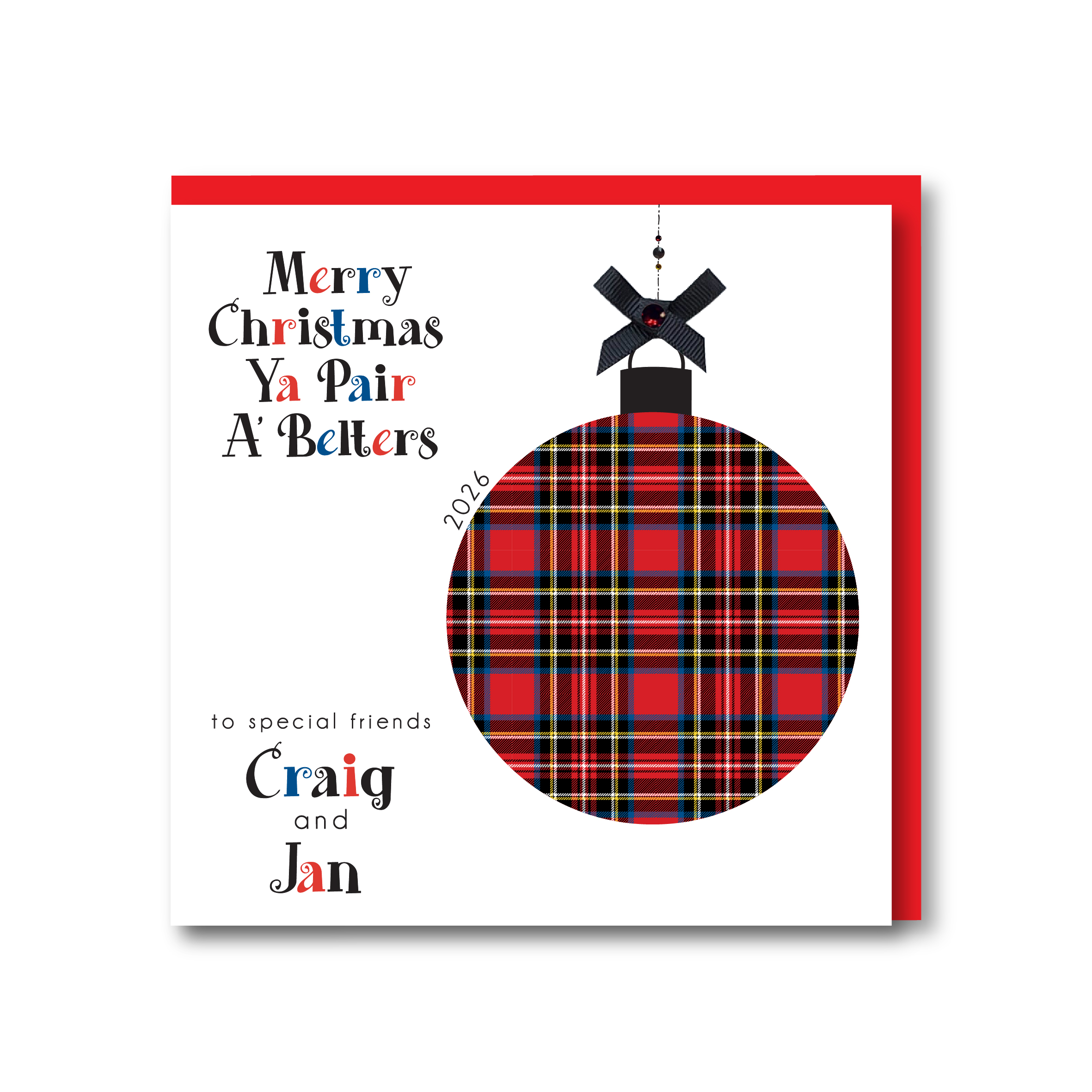 Personalised Handmade Scottish Christmas Card - Any Relation - Image 2