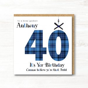 Personalised Handmade Scottish Birthday Card, Any Age, Any Relation