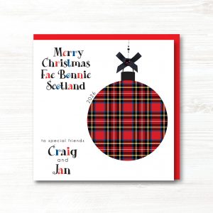 Personalised Handmade Scottish Christmas Card - Any Relation