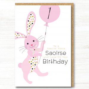 A5 Personalised Handmade Girl Birthday Card, Any Age, Any Relation