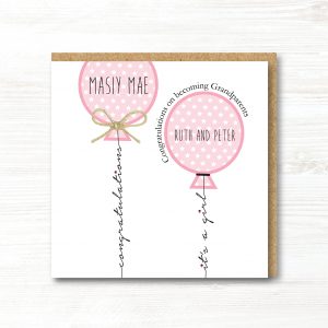 Personalised Handmade New Grandparents Card, Granddaughter