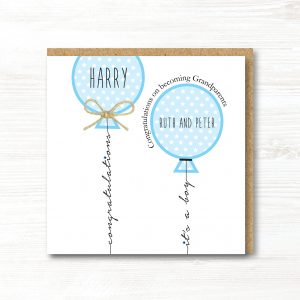 Personalised Handmade New Grandparents Card, Grandson