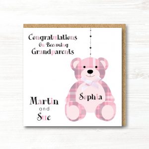 Personalised Handmade New Grandparents Card, Granddaughter