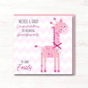 Personalised Handmade New Grandparents Card, Granddaughter