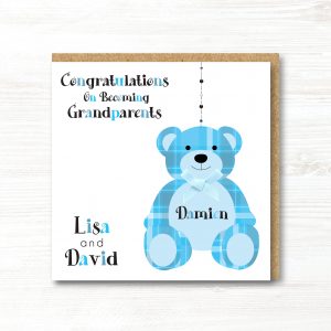 Personalised Handmade New Grandparents Card, Grandson