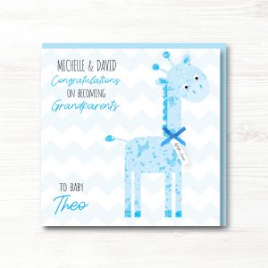 Personalised Handmade New Grandparents Card, Grandson