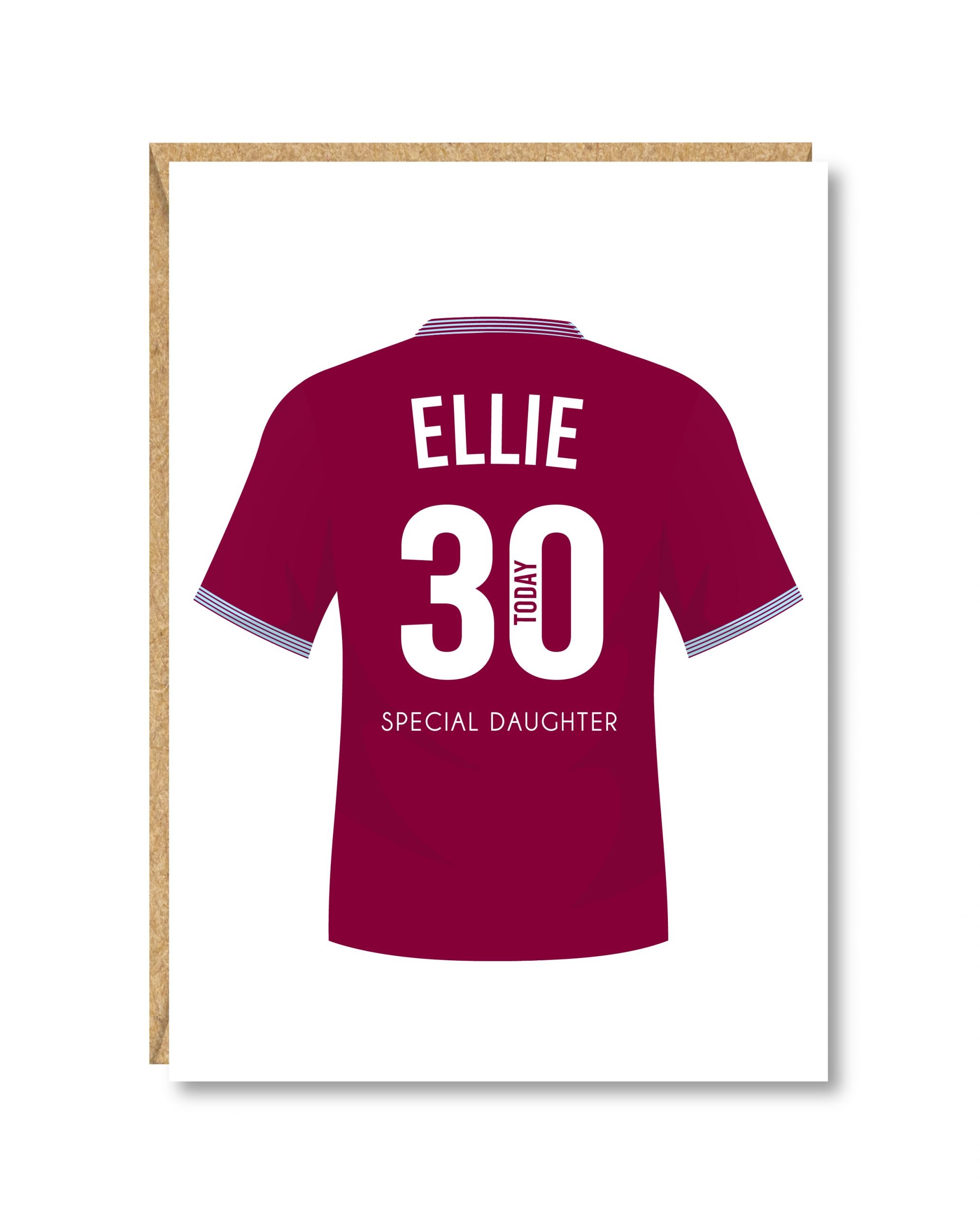 A5 Large Personalised Football Birthday Card, West Ham Colours, Any Age, Any Relation - Image 2