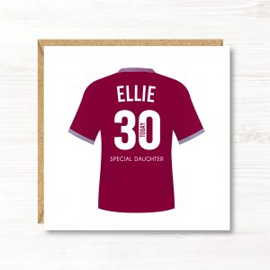 Personalised Football Birthday Card, West Ham Colours, Any Age, Any Relation
