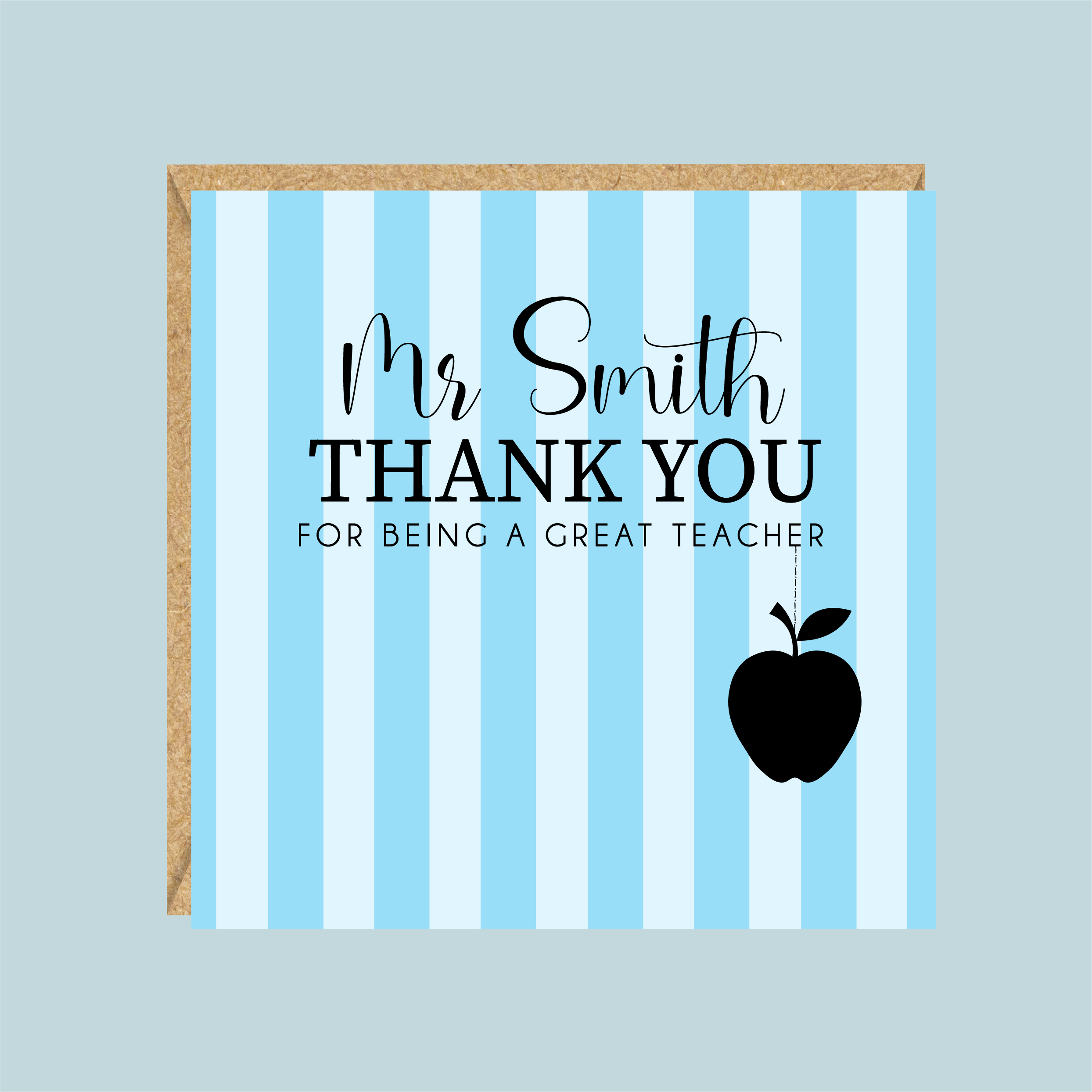 Personalised Thank You Teacher Card