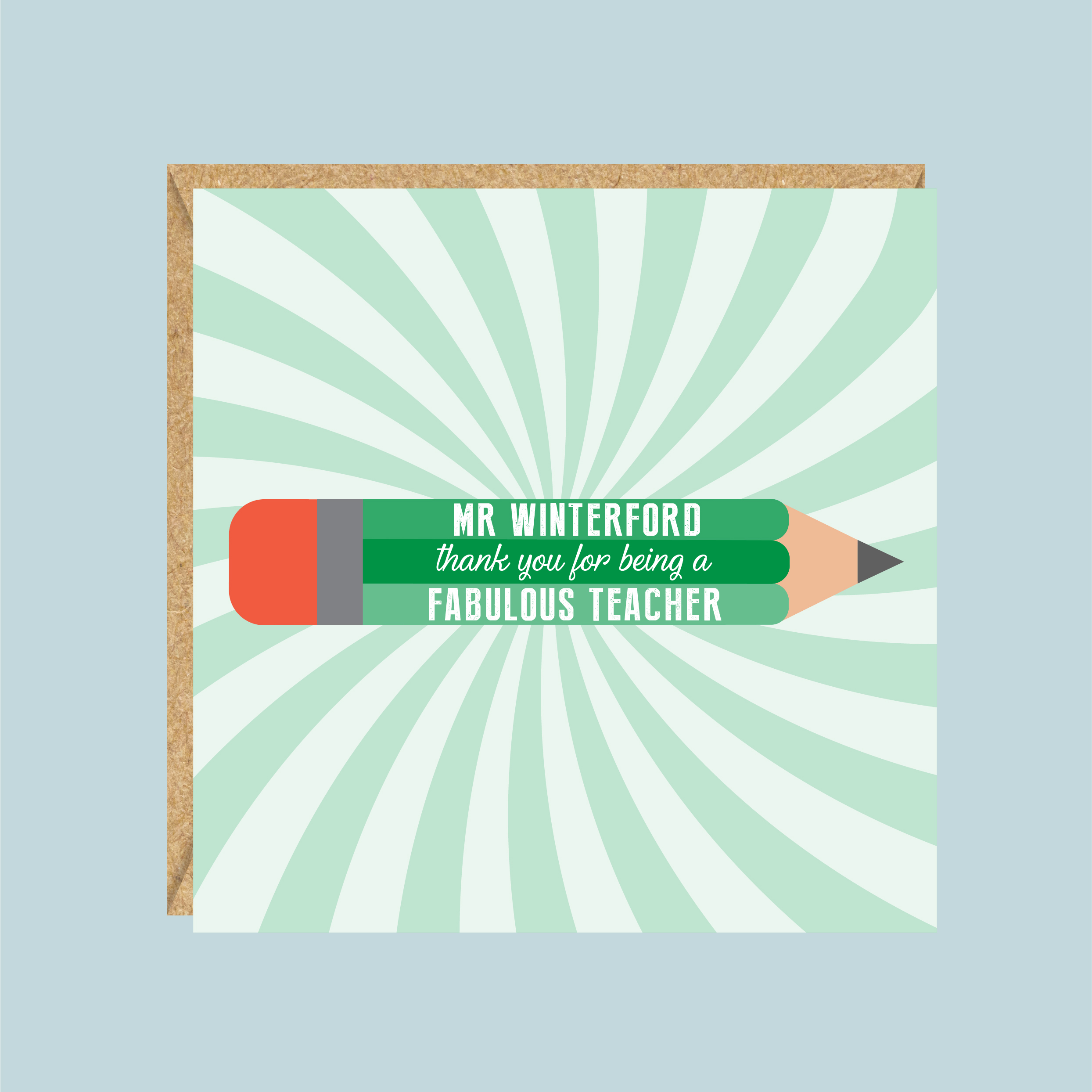 Personalised Thank You Teacher Card