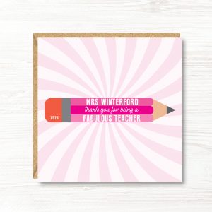 Personalised Thank You Teacher Card