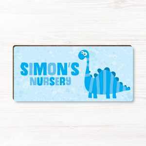 Personalised Dinosaur Baby Boys Wooden Bedroom, Nursery, Door Sign, Plaque, Gift
