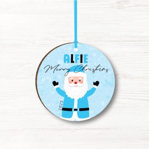 Personalised Father Christmas Wooden Boys Christmas Bauble, Gift