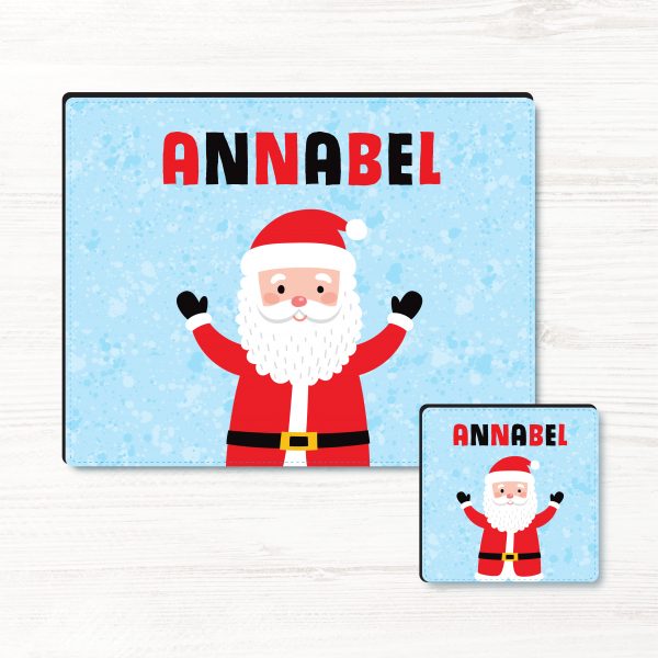 Personalised Children's Christmas Placemat, Coaster, Placemat and Coaster Set, Christmas Gift