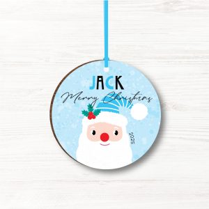 Personalised Father Christmas Wooden Boys Christmas Bauble, Gift