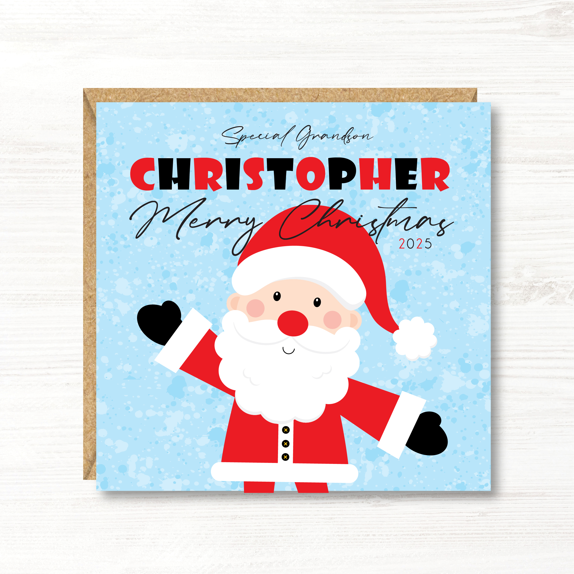 Personalised Children's Christmas Card, Father Christmas, Daughter, Son, Niece, Nephew, Goddaughter, Sister, Brother, Great Granddaughter