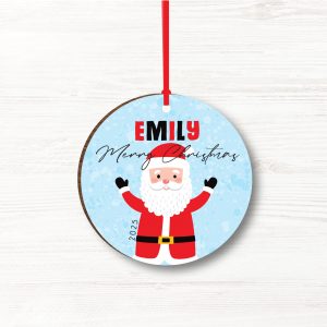 Personalised Father Christmas Wooden Christmas Bauble, Gift