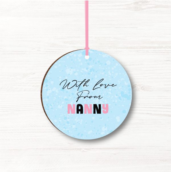Personalised Father Christmas Wooden Baby Girls First Christmas Bauble, Gift - Image 2