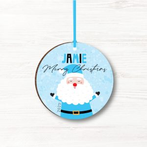 Personalised Father Christmas Wooden Boys Christmas Bauble, Gift