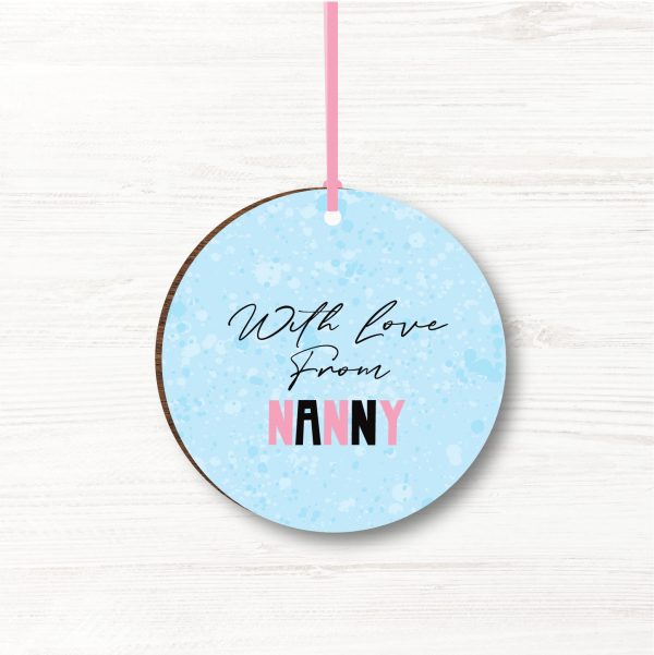 Personalised Father Christmas Wooden Baby Girls First Christmas Bauble, Gift - Image 2