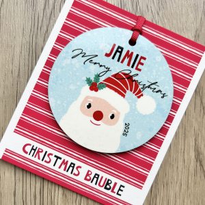 Personalised Father Christmas Wooden Christmas Bauble, Gift