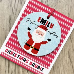 Personalised Father Christmas Wooden Christmas Bauble, Gift