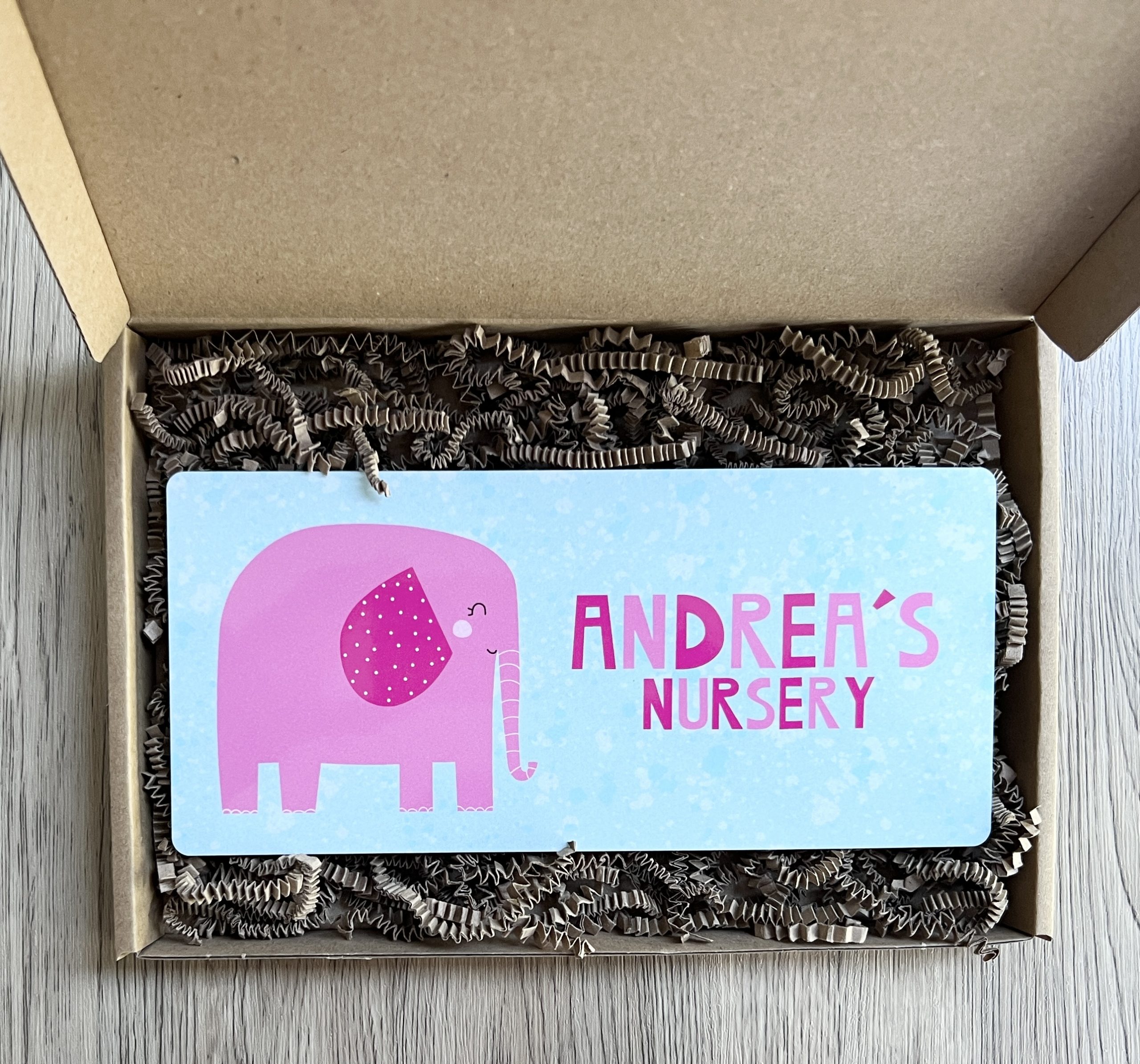 Personalised Elephant Baby Girls Wooden Bedroom, Nursery, Door Sign, Plaque, Gift - Image 4